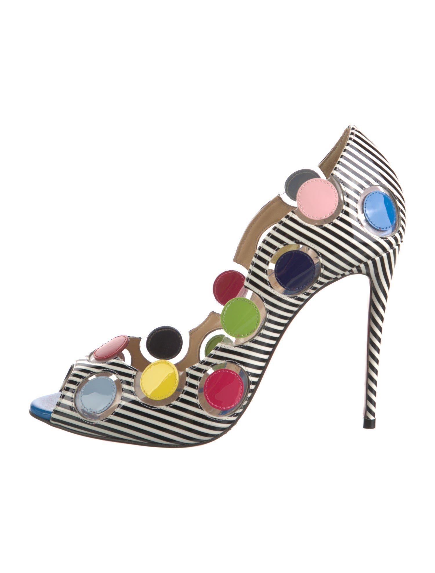 Christian Louboutin Patent Leather Printed D'Orsay Pumps