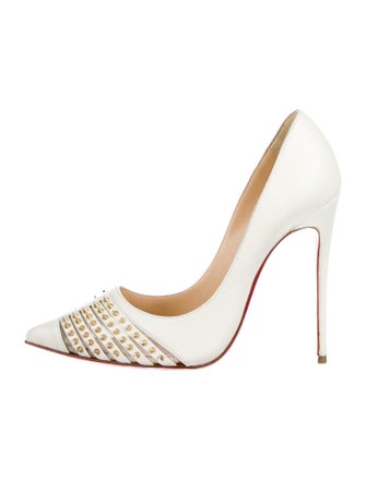 Christian Louboutin Leather Mesh Accents Pumps