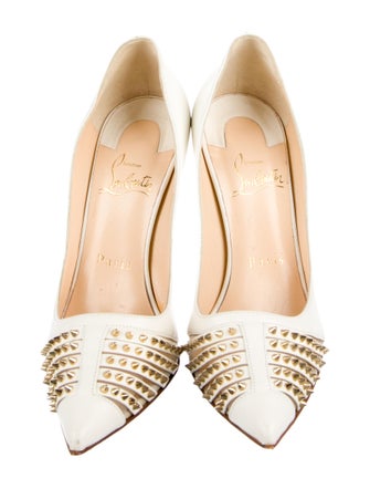 Christian Louboutin Leather Mesh Accents Pumps