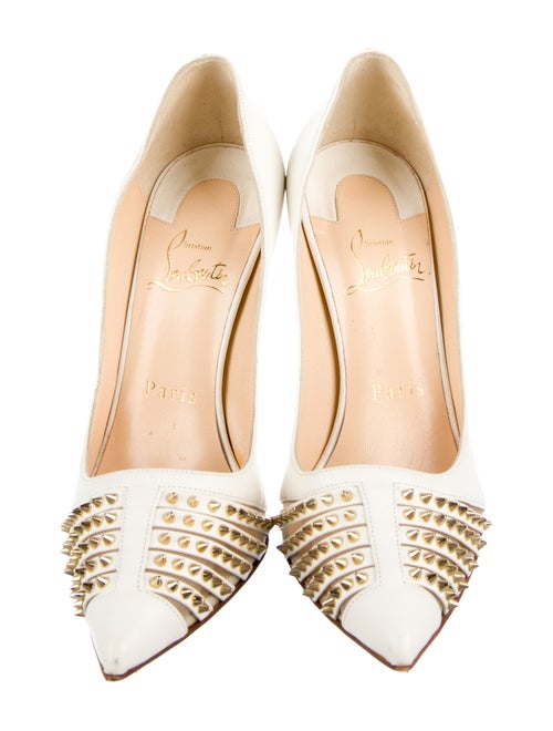 Christian Louboutin Leather Mesh Accents Pumps