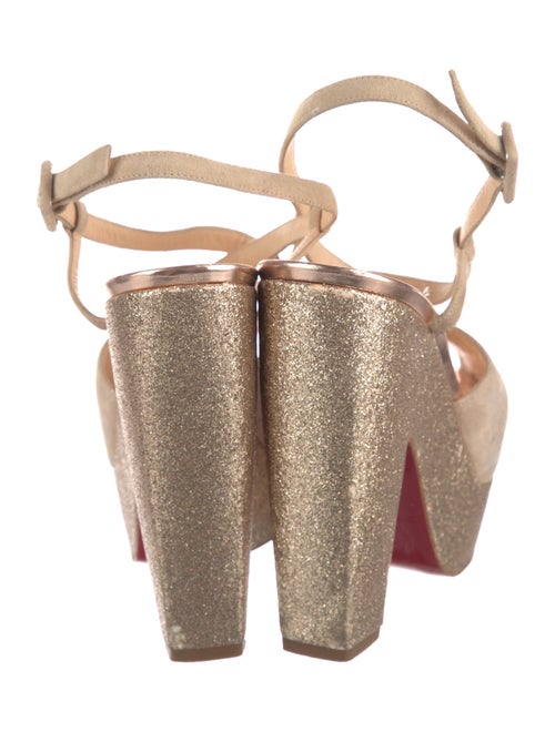 Christian Louboutin Suede Glitter Accents Slingback Pumps