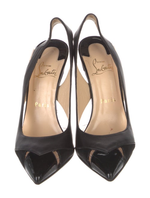 Christian Louboutin Leather Cutout Accent Slingback Pumps
