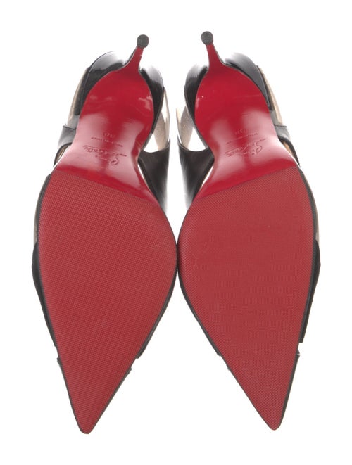 Christian Louboutin Leather Cutout Accent Slingback Pumps