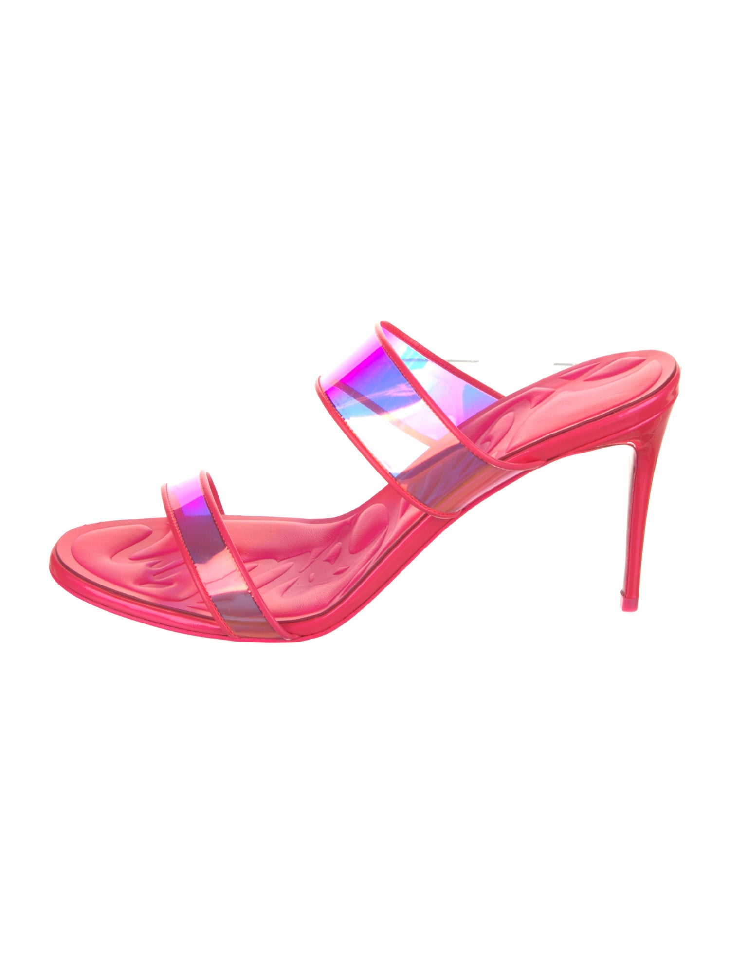 Christian Louboutin PVC Leather Trim Embellishment Slides