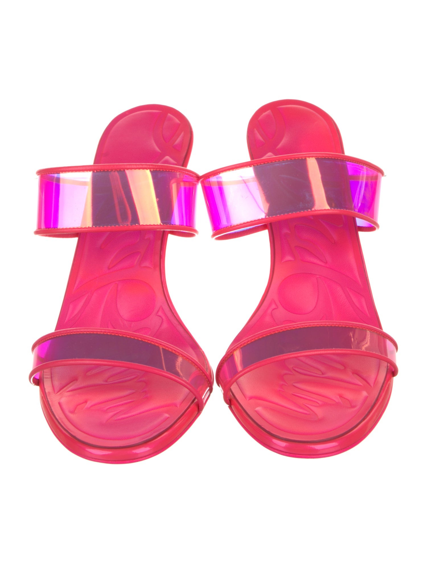 Christian Louboutin PVC Leather Trim Embellishment Slides