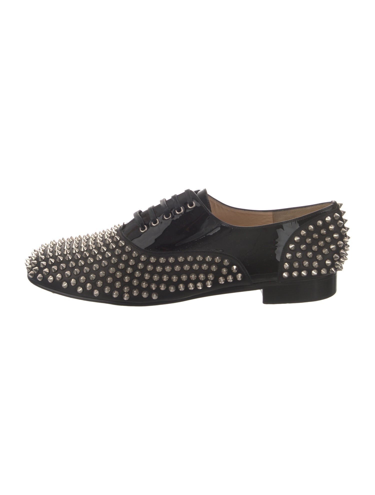 Christian Louboutin Spike Accents Patent Leather Oxfords
