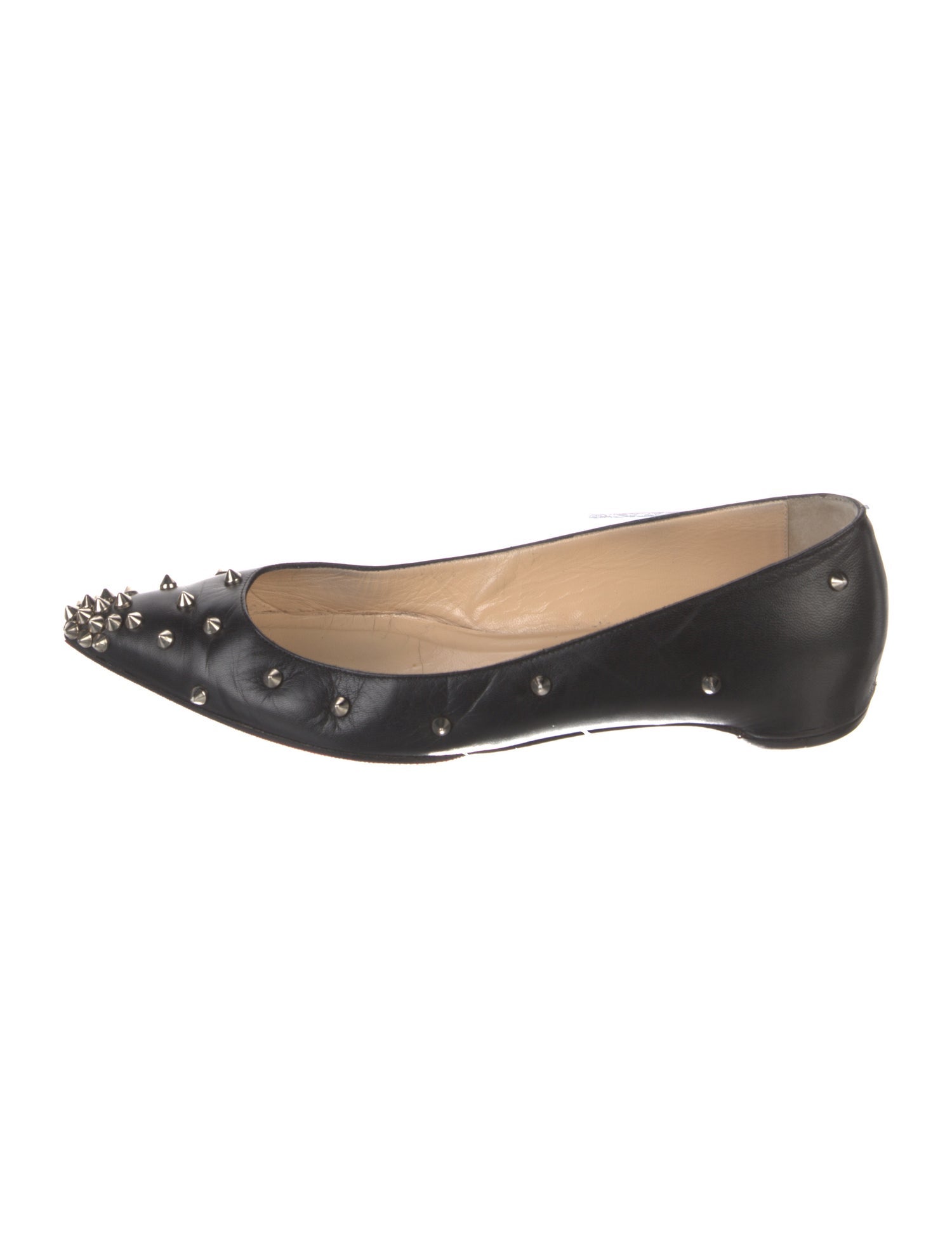 Christian Louboutin Spike Accents Leather Ballet Flats
