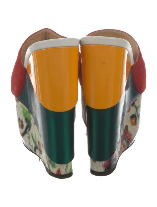 Christian Louboutin Suede Floral Print Slides