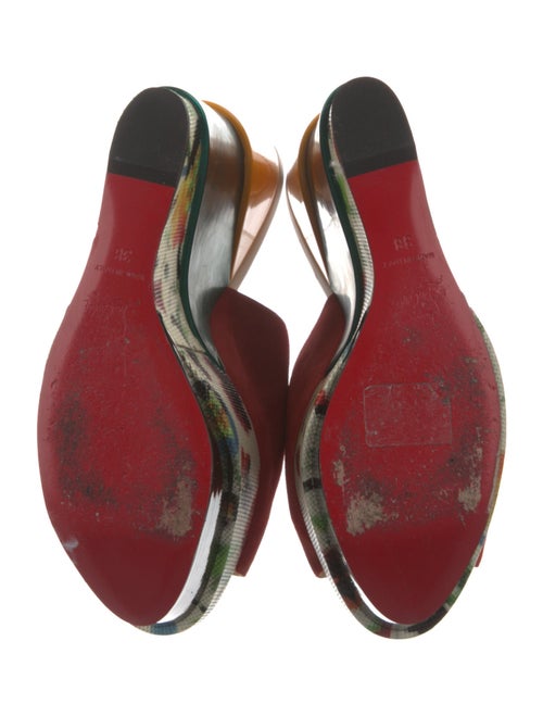 Christian Louboutin Suede Floral Print Slides