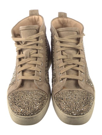 Christian Louboutin Suede Crystal Embellishments Sneakers