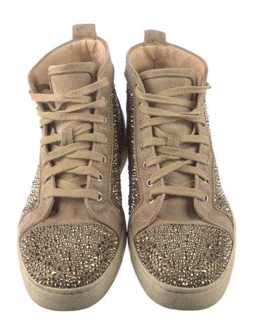 Christian Louboutin Suede Crystal Embellishments Sneakers
