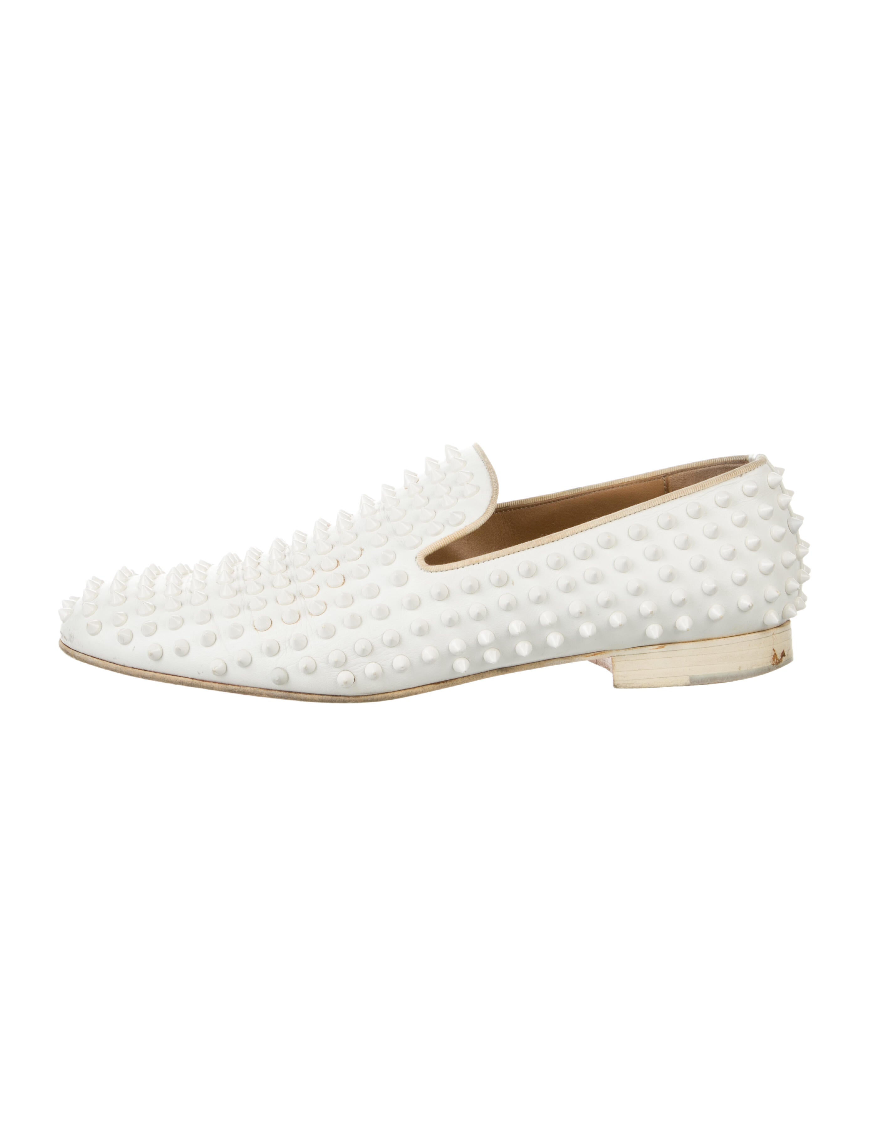 Christian Louboutin Spike Accents Leather Loafers