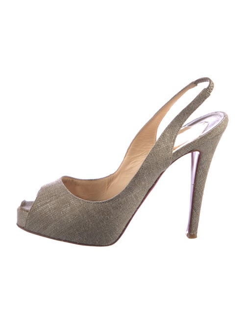 Christian Louboutin Canvas Slingback Pumps