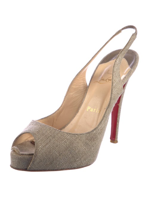 Christian Louboutin Canvas Slingback Pumps