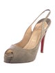Christian Louboutin Canvas Slingback Pumps
