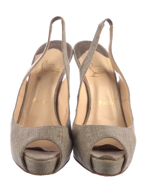 Christian Louboutin Canvas Slingback Pumps