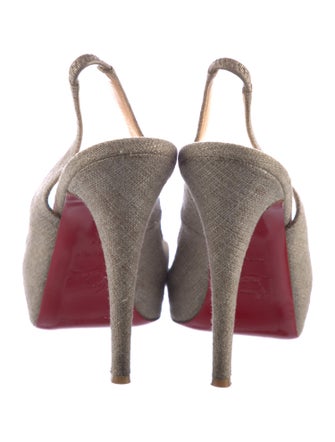 Christian Louboutin Canvas Slingback Pumps