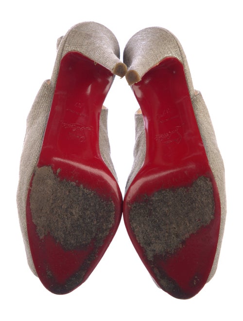Christian Louboutin Canvas Slingback Pumps