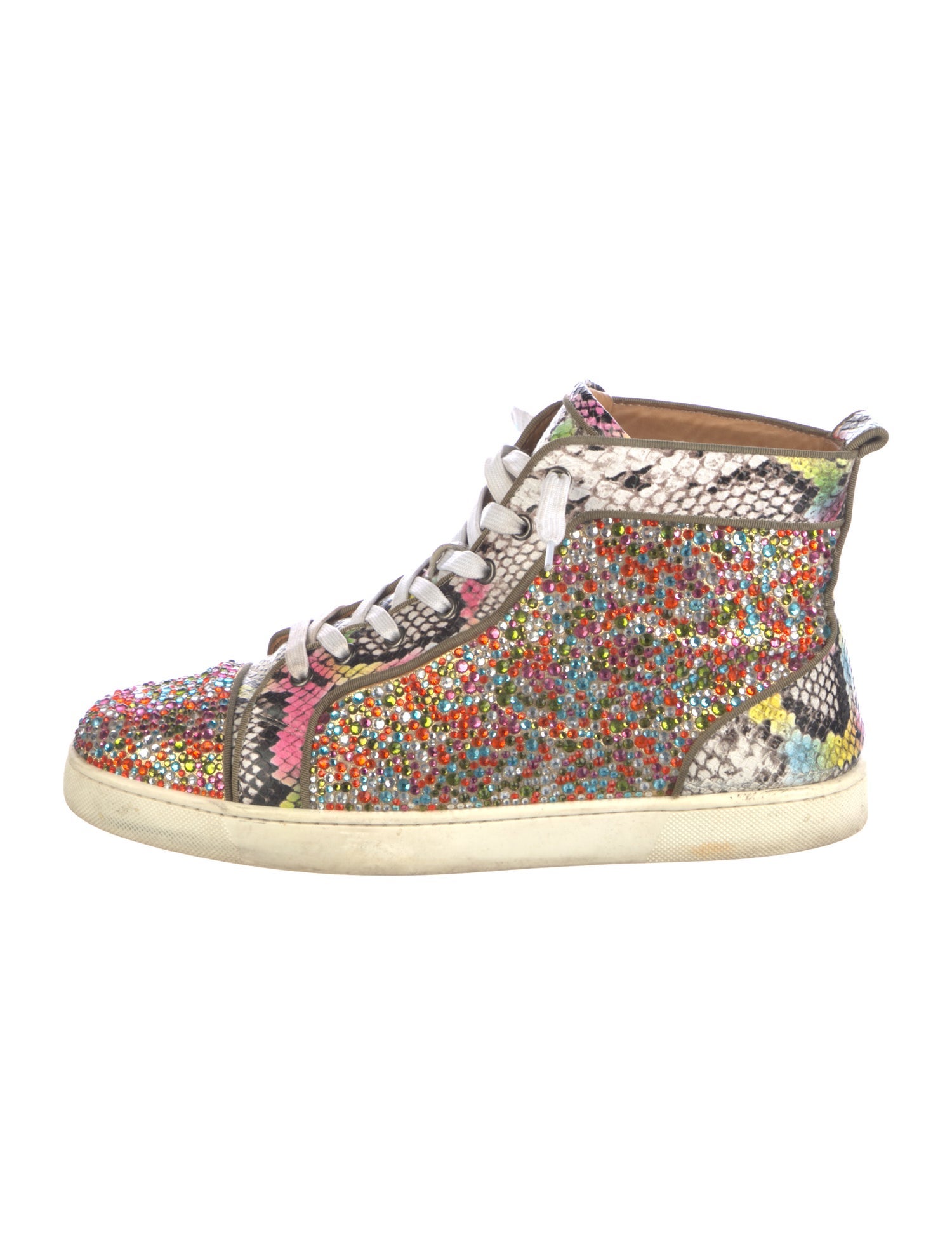 Christian Louboutin Spike Accents Crystal Sneakers