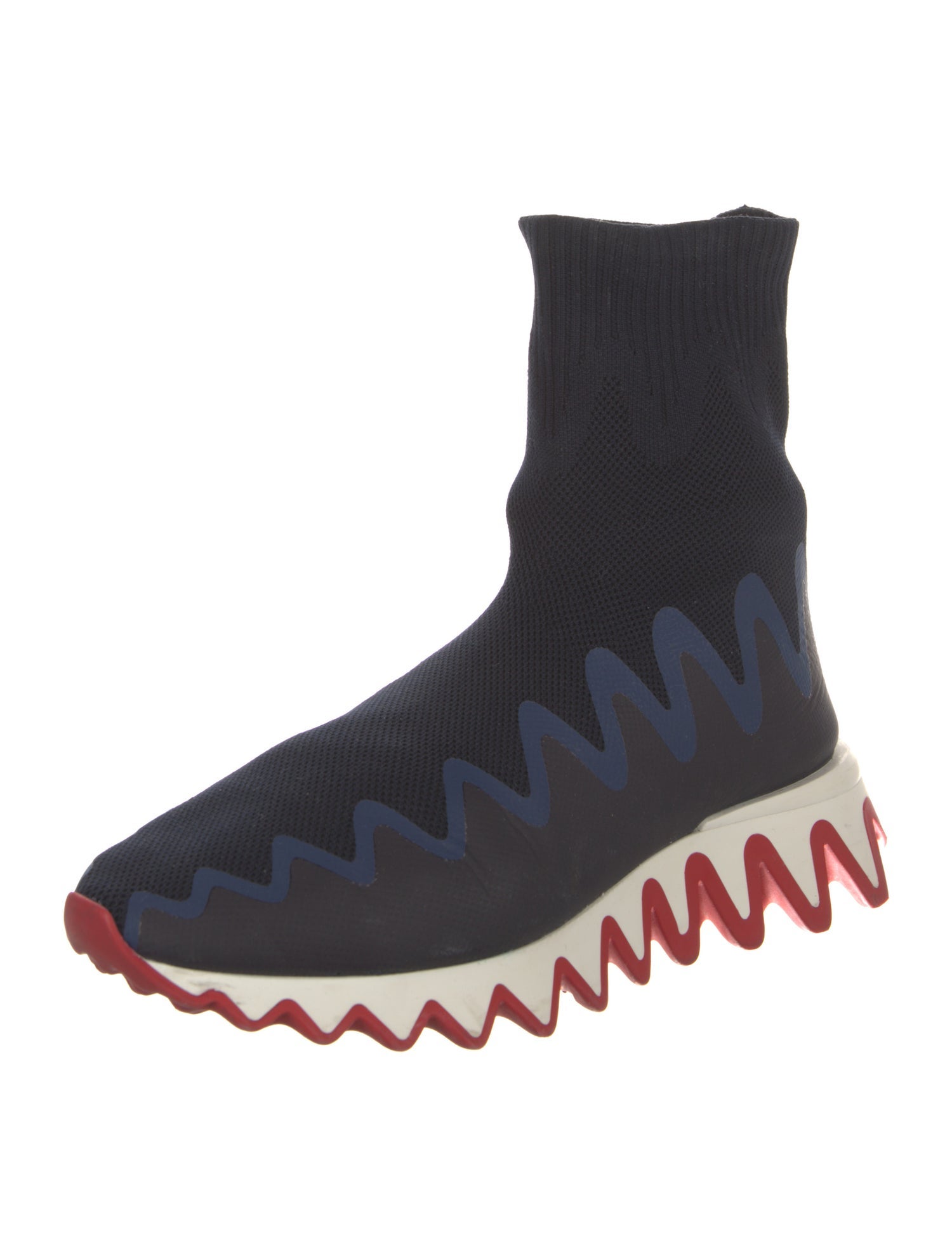 Christian Louboutin Colorblock Pattern Sock Sneakers