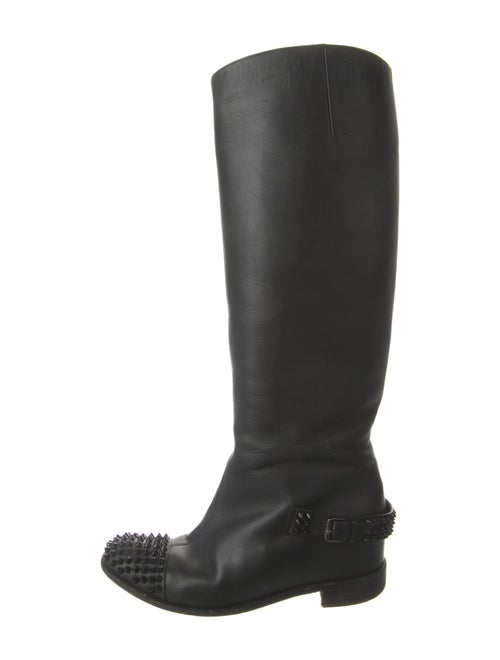 Christian Louboutin Leather Studded Accents Riding Boots