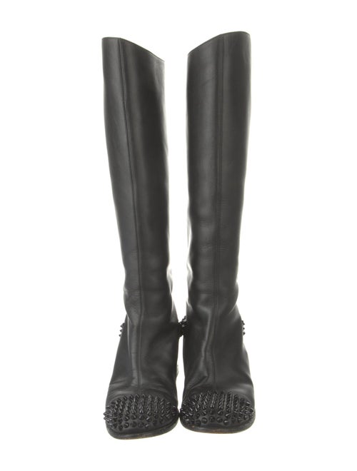 Christian Louboutin Leather Studded Accents Riding Boots