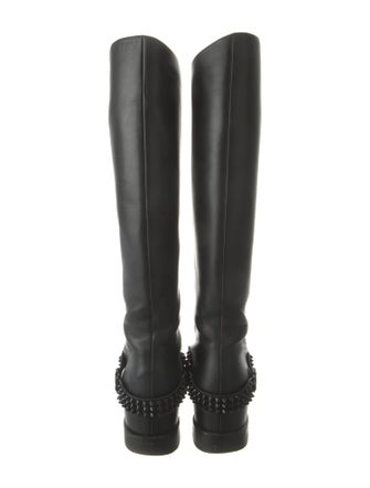 Christian Louboutin Leather Studded Accents Riding Boots