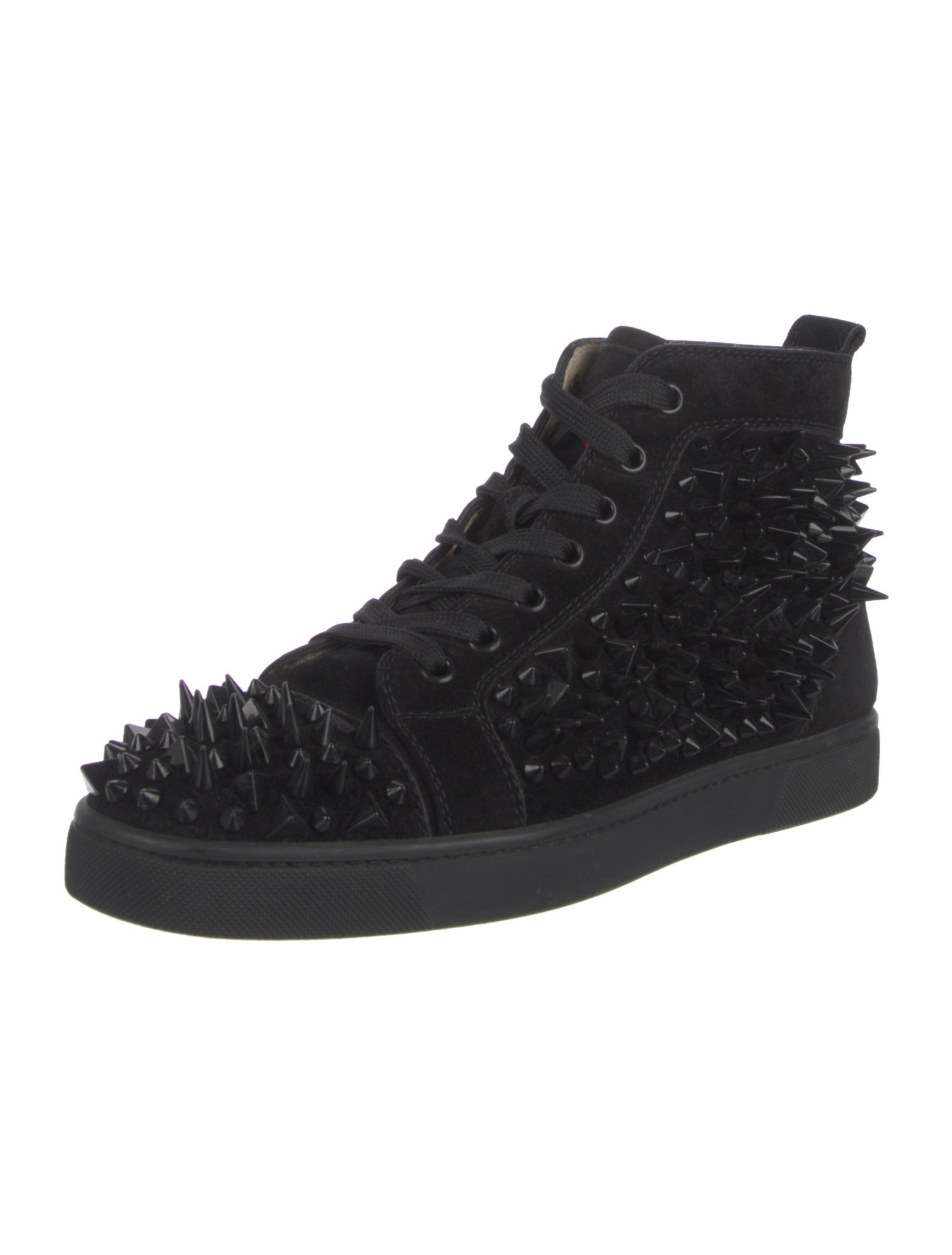 Christian Louboutin Spike Accents Suede Sneakers