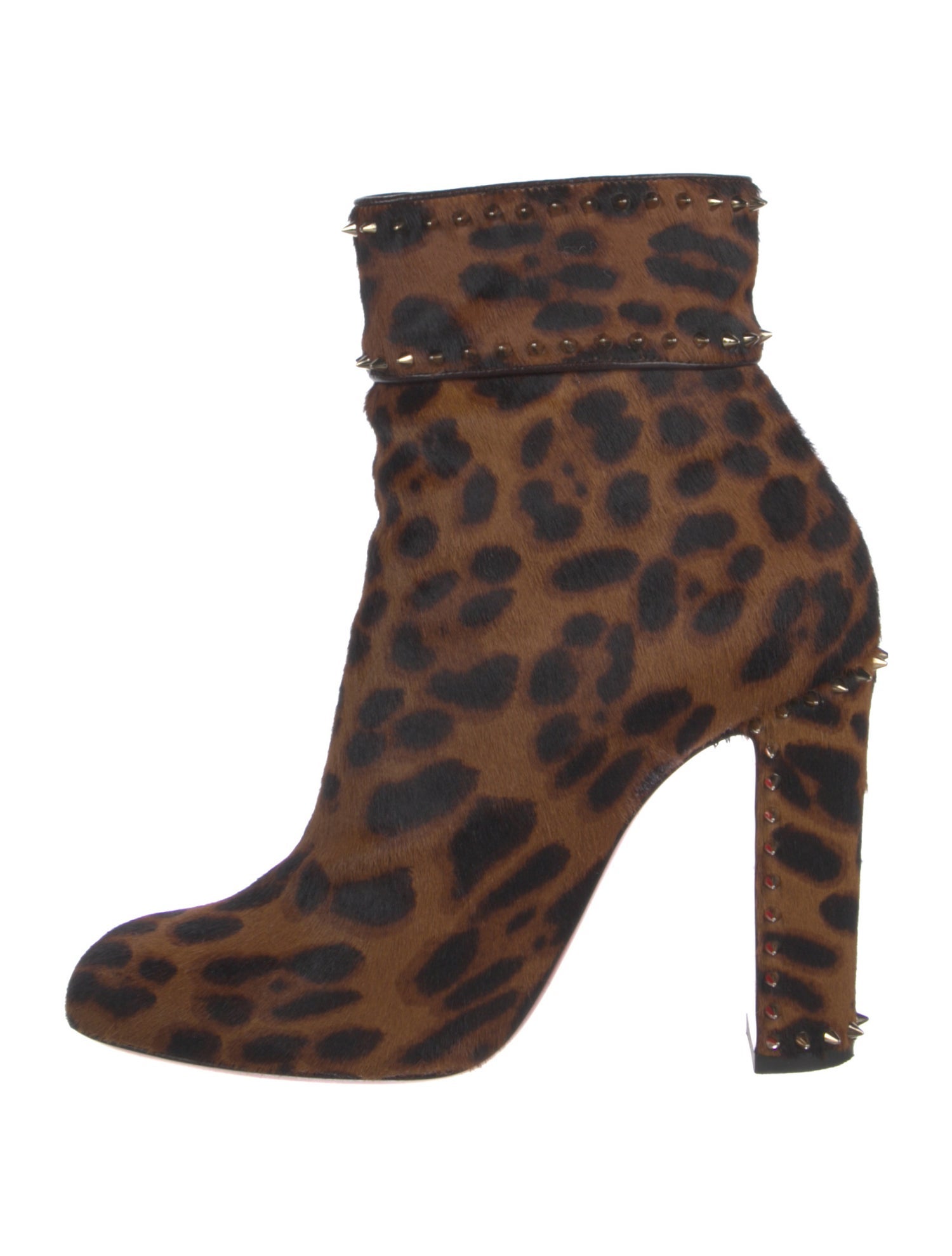 Christian Louboutin Spike Accents Ponyhair Boots