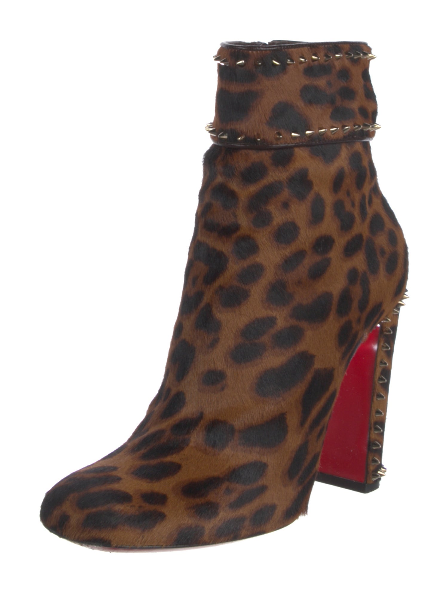 Christian Louboutin Spike Accents Ponyhair Boots
