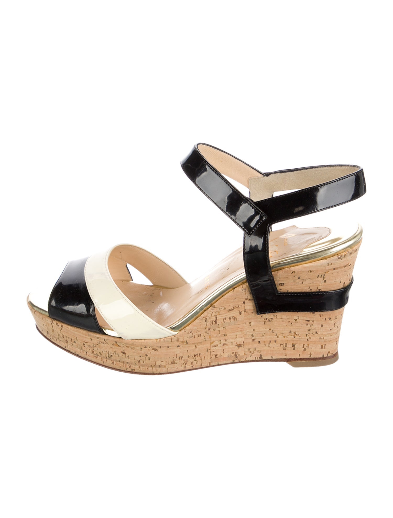 Christian Louboutin Patent Leather Colorblock Pattern Espadrilles