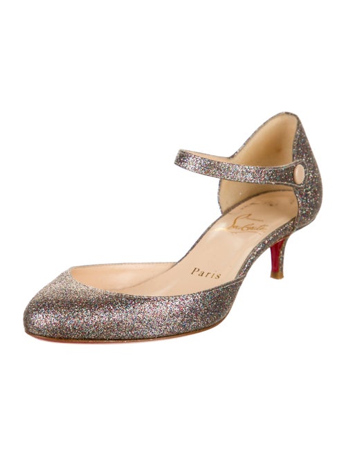 Christian Louboutin Glitter Glitter Accents D'Orsay Pumps
