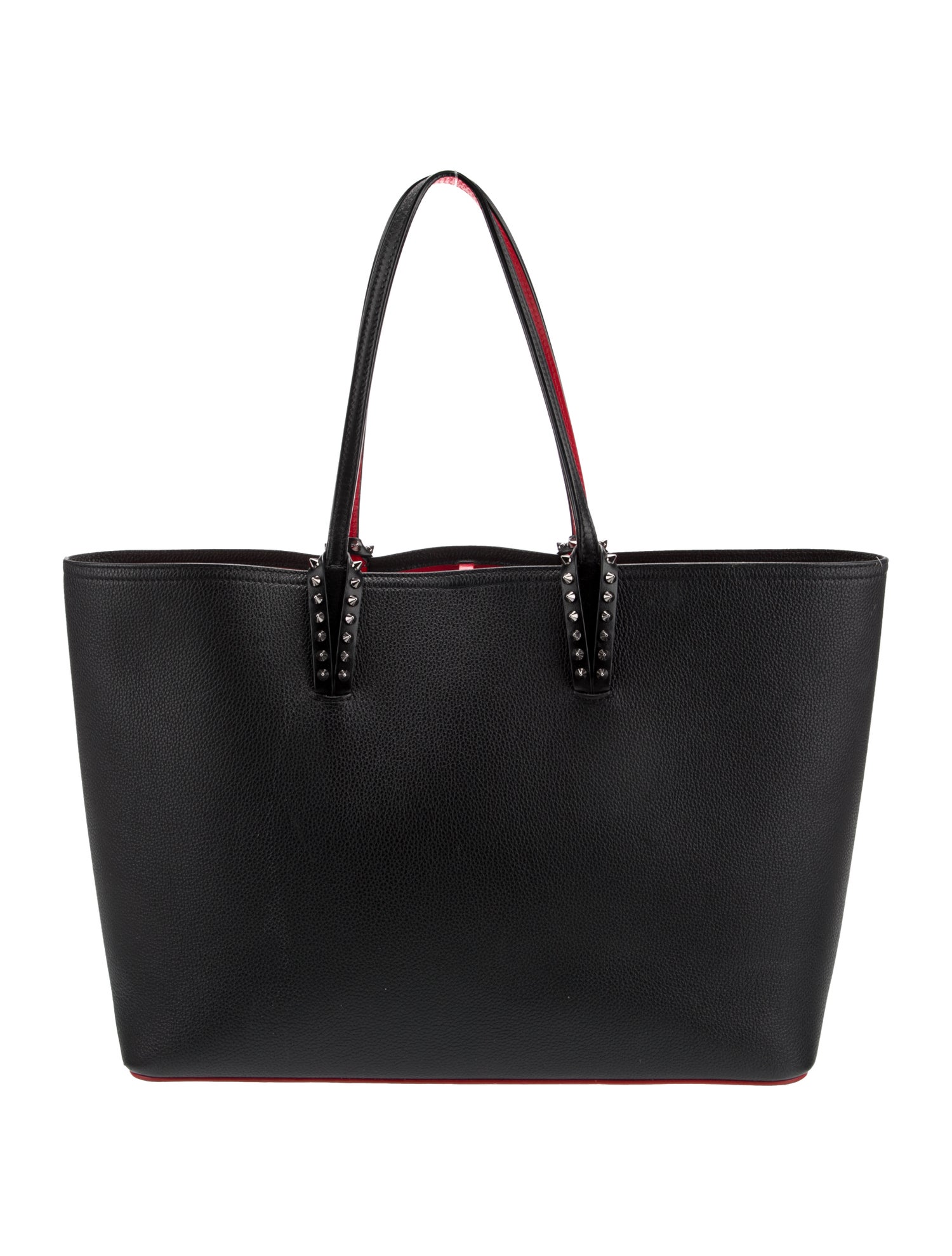 Christian Louboutin Spike Calfskin Spikes East West Cabata Tote Black