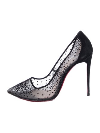 Christian Louboutin Mesh Polka Dot Print Pumps