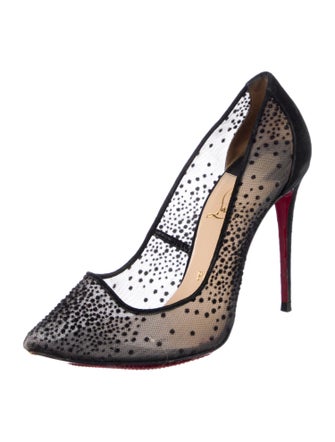 Christian Louboutin Mesh Polka Dot Print Pumps