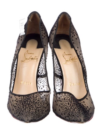 Christian Louboutin Mesh Polka Dot Print Pumps