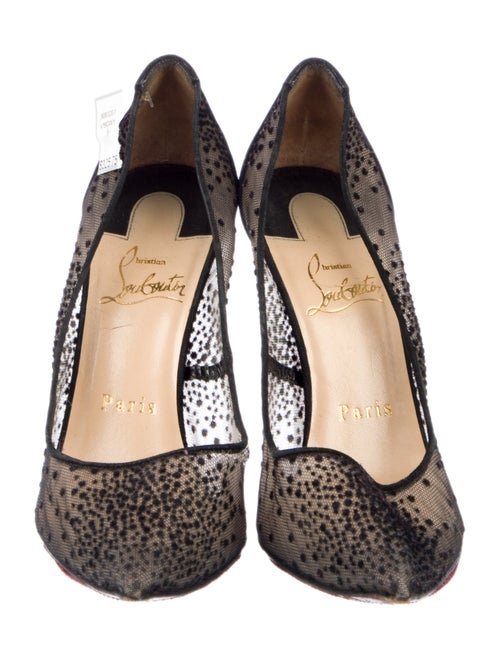 Christian Louboutin Mesh Polka Dot Print Pumps