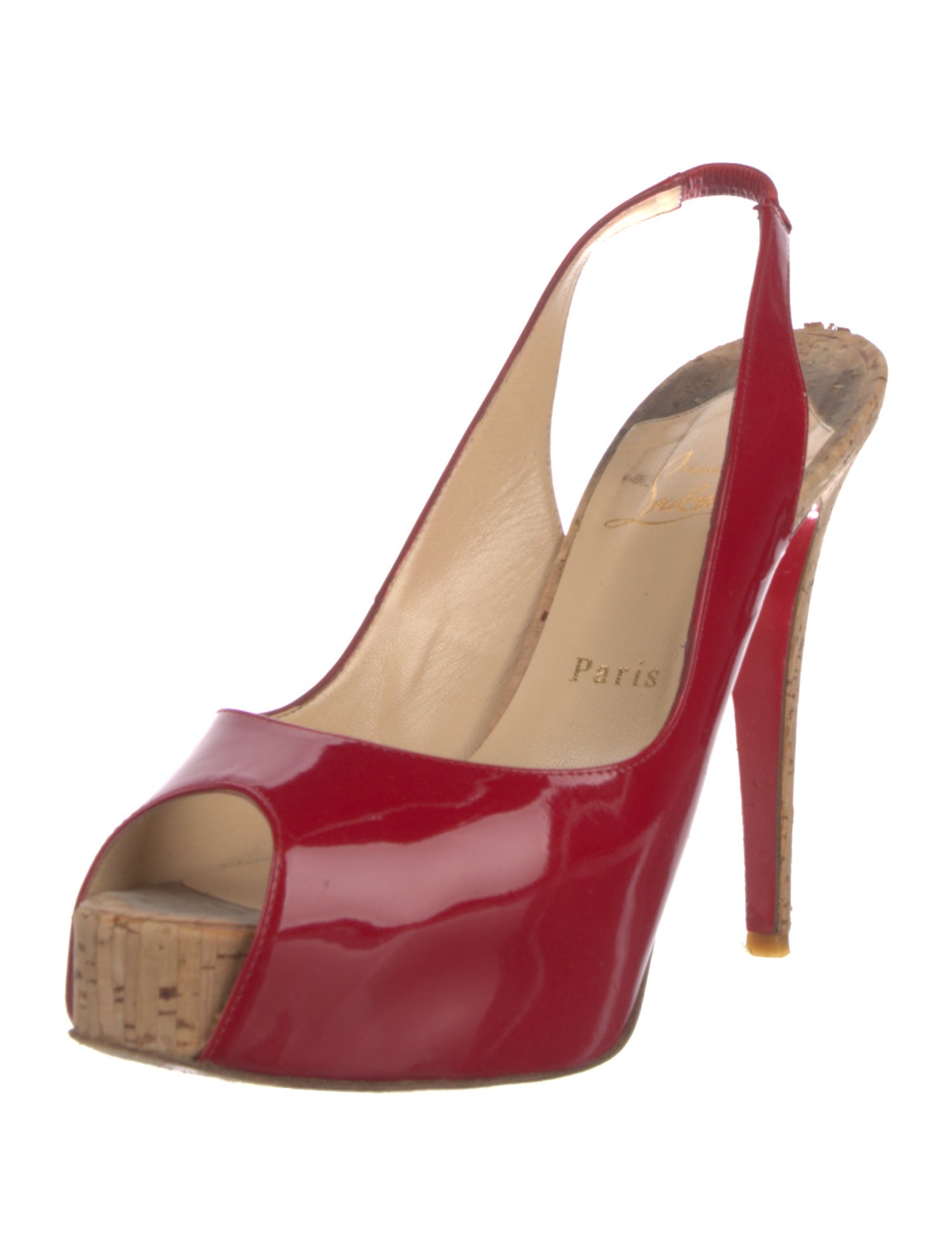 Christian Louboutin Patent Leather Slingback Pumps