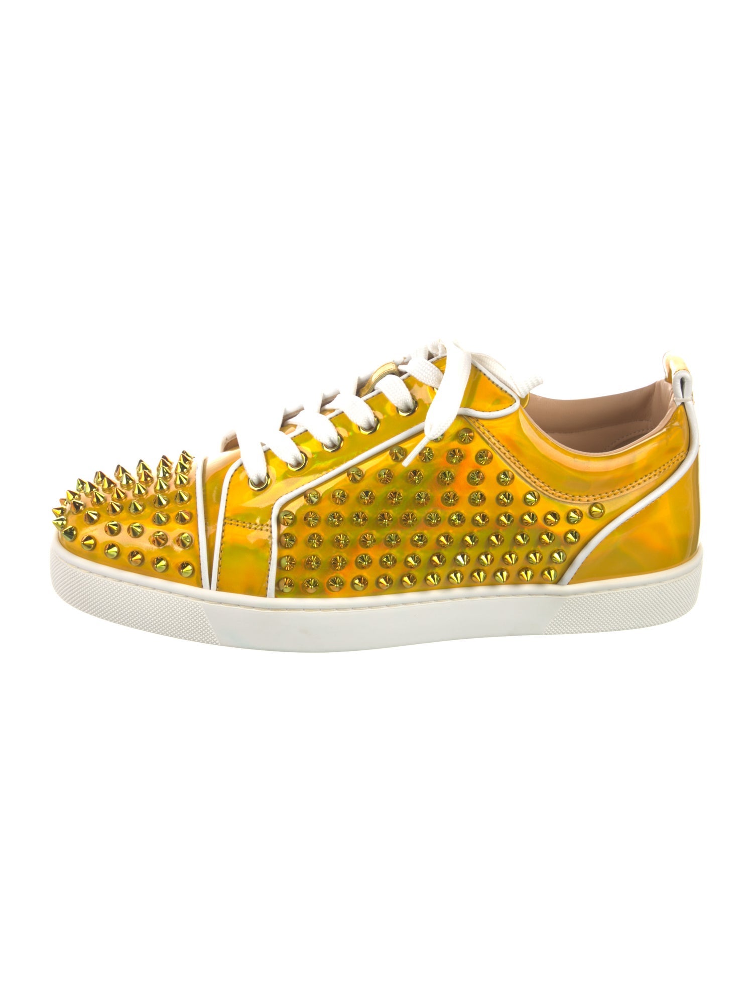 Christian Louboutin Spike Accents Patent Leather Sneakers