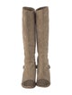 Christian Louboutin Spike Accents Suede Riding Boots