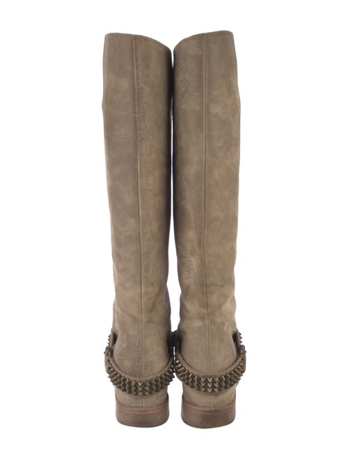Christian Louboutin Spike Accents Suede Riding Boots
