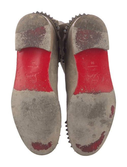 Christian Louboutin Spike Accents Suede Riding Boots