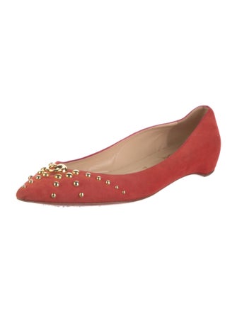 Christian Louboutin Suede Studded Accents Ballet Flats