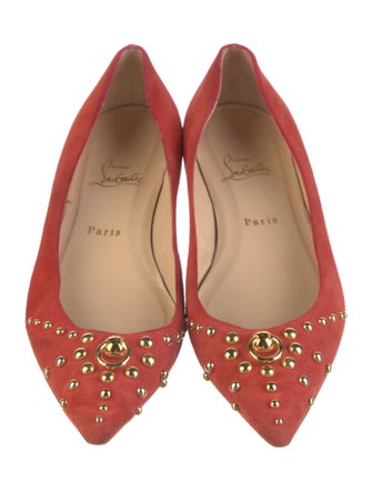 Christian Louboutin Suede Studded Accents Ballet Flats