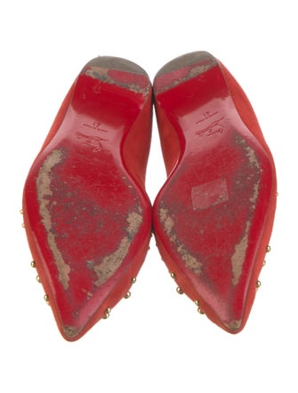Christian Louboutin Suede Studded Accents Ballet Flats