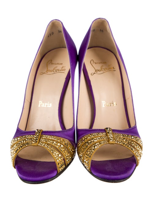 Christian Louboutin Satin Colorblock Pattern Sandals