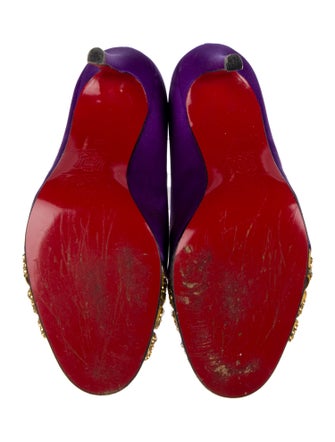 Christian Louboutin Satin Colorblock Pattern Sandals