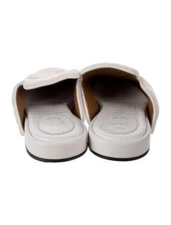 Christian Louboutin Shearling Graphic Print Slippers