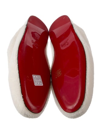 Christian Louboutin Shearling Graphic Print Slippers