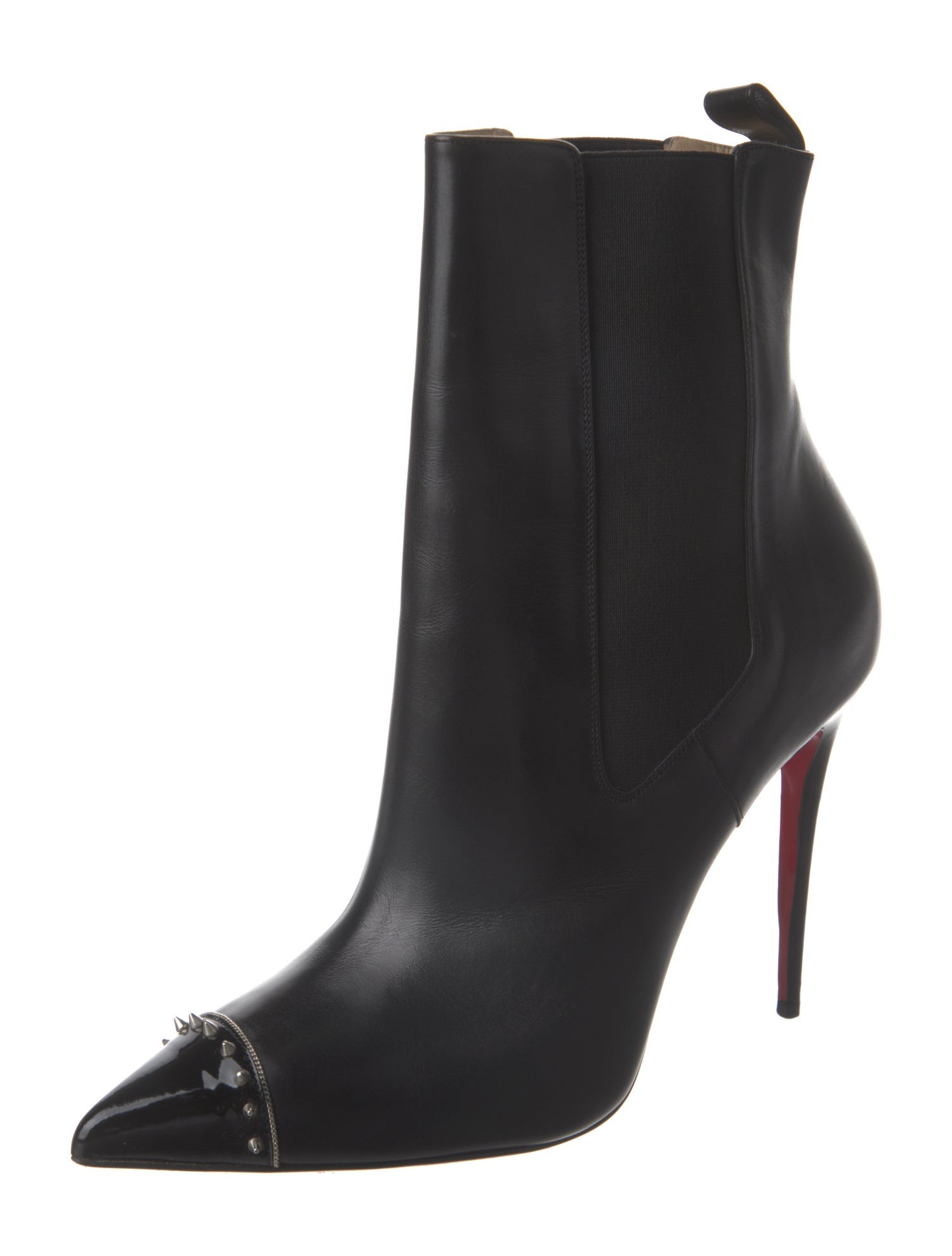 Christian Louboutin Spike Accents Leather Chelsea Boots